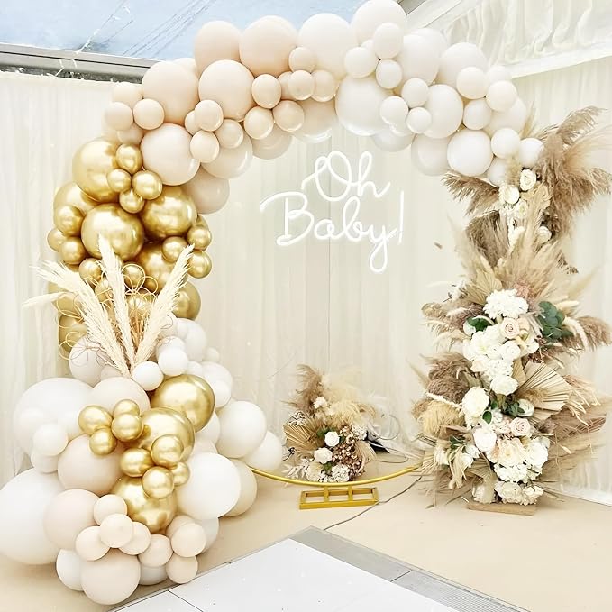 Voircoloria White Sand Balloons, 66pack 12inch Sand White Latex Party Balloons for Wedding, Bridal, Baby Shower, Birthday, Graduation, Anniversary, Bachelorette, Engagement Party Decorations