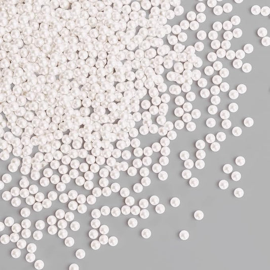 Bayep Edible Pearls for Cake Decorating 4mm White Sprinkles for Cookies, Baking, Ice Cream, Cupcake Topper Pearl Sprinkles Perfect for Wedding Party Valentines Christmas Holiday Supplies 3.52 Ounce