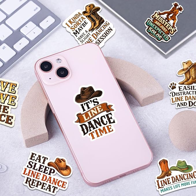 10pcs Line Dance Sticker Pack – Fun Quotes, Dancing Designs, and Line Dance Humor – Perfect for Line Dance Lovers and Enthusiasts