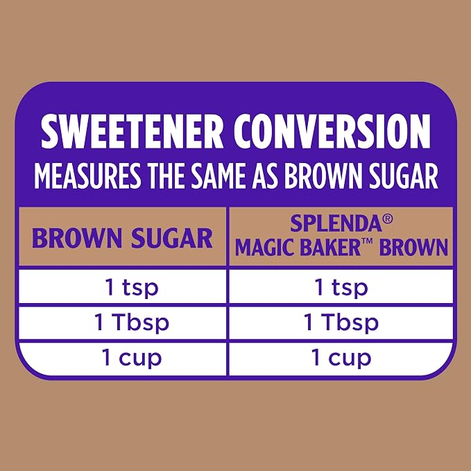 SPLENDA Magic Baker Brown Zero Calorie Plant Based Granulated Baking Blend with Stevia, Erythritol and Allulose – Zero Sugar, Keto Friendly, 1lb (16 oz) Pouch (Pack of 1)