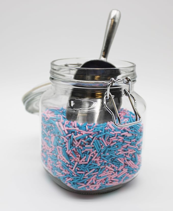 1 Pound GENDER REVEAL Pink & Blue Sprinkles BULK Jimmies - Gender Reveal Or Baby Shower Candy-Edible Cake Cupcakes Dessert & Ice Cream Topping