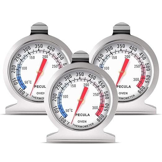 Oven Thermometer 50-300°C/100-600°F, Oven Grill Fry Chef Smoker Thermometer Instant Read Stainless Steel Thermometer Kitchen Cooking Thermometer (3Pack)