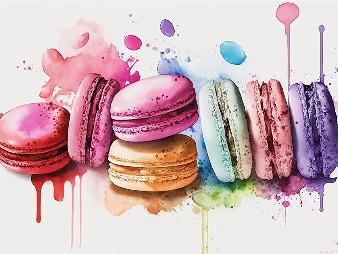 Delicious Macarons Diamond Painting Kits, Diamond Painting for Beginners DIY Round Diamond Rhinestone Art Craft, Ideal for Wall Decor Room Decor 12x16 Inch Christmas New Year Valentine's Day Gifts