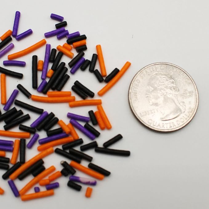 Naturejam's Halloween Sprinkles Cake Decorations - 8 oz Scary Halloween Decorations - Purple, Orange & Black Cake Supplies - Spooky Decor - Cupcake Toppers & Ice Cream Jimmies