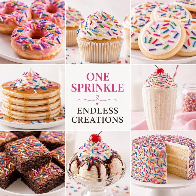 Confect Galaxy Pop Rainbow Sprinkles – Custom Blend Multicolor Jimmies – Edible Cake & Cupcake Decorating Toppings – Vegan, Gluten-Free, Nut-Free, Soy-Free, Dairy-Free, Palm Oil-Free – 4.2 Oz