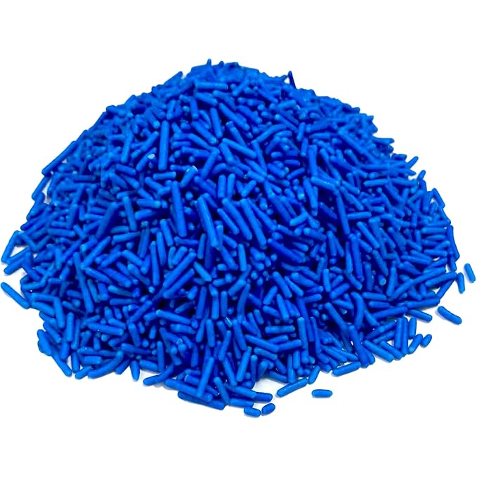 Sentovac Blue Soft Jimmies Sprinkles Edible for Cake Decorating Blue Sprinkles Sugar Candy Cookie Cupcake Topper Ice Cream Baking Decorations Wedding Halloween Christmas Supplies 3.35oz