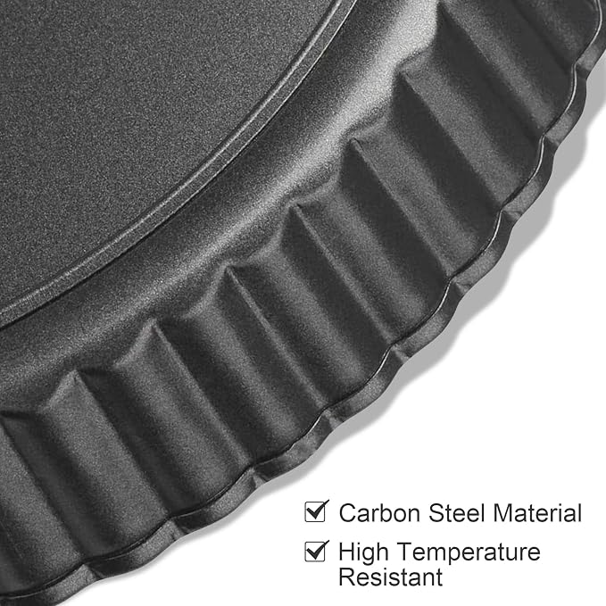 Tart Pan Removable Bottom 9 Inch Tart Pans Round Nonstick Quiche Pan Carbon Steel Quiche Baking Dish with Fluted Edges Fruit Tart Molds for Baking Pie Mold Pizza Chiffon Cake Dessert
