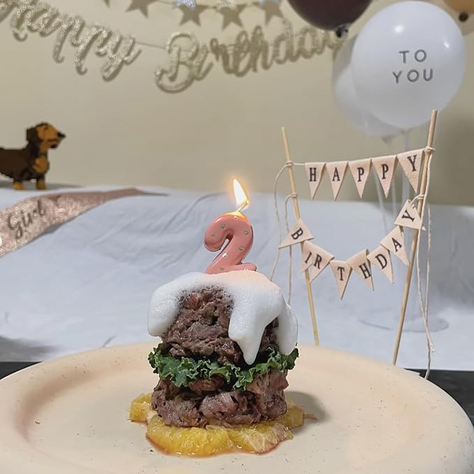 Happy Birthday Cake Topper, Birthday Cake Bunting Topper Cake Topper Garland Handmade Food-Grade Safe Gender Neutral Party Decorations
