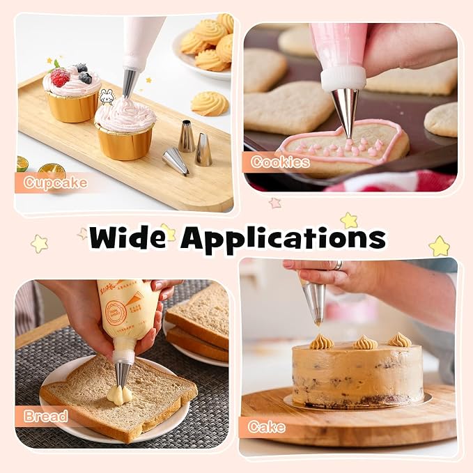 SelfTek 100Pcs Disposable Icing Piping Pastry Bags, Frosting Bag Cake Cupcake Cookies Decorating Bags for Icing and Frosting