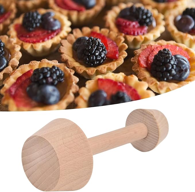 Wooden Tart Tamper, Double Side Pie Pastry Dough Tamper, Egg Tart Pan Mold DIY Cake Pastry Baking Tool for Mini Egg Tart, Cheesecakes, Pasta and Dessert Baking