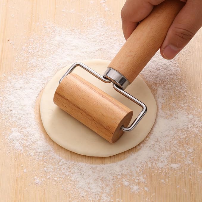 2pcs Small Baking Wooden Rolling Pins, Non-Stick T-Shaped Pastry Dough Roller Pin, Practical Baking Tool for Tortilla Cookie Dumpling Wrappers Pizzas & Pies Making (Long & Short Version)
