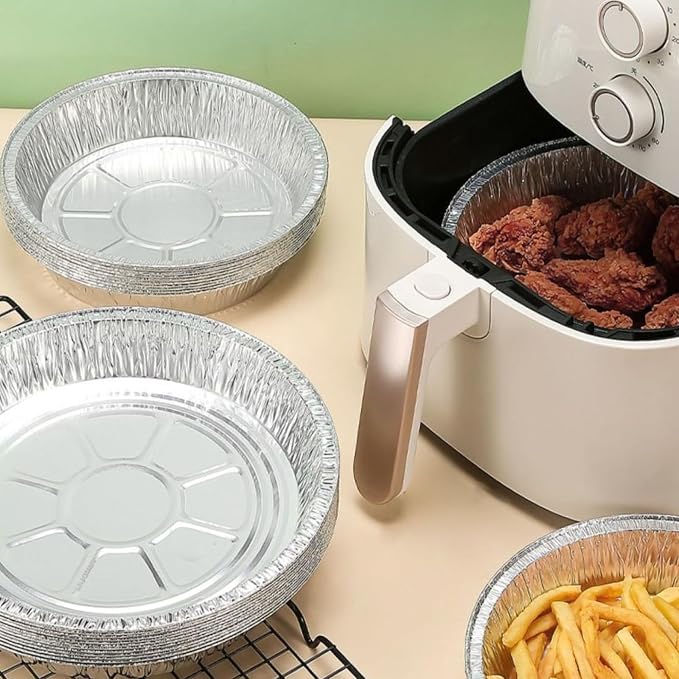 9 Inch Round Aluminum Foil Pans, Pie Tins Disposable,Heavy Duty foil Pei Pans,Baking Tin Plates for Baking, Storage, Cooking, Reheating, Roasting, Package of 20 Pack