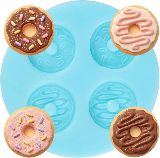Doughnut Fondant Mold Donut Silicone Molds for Cake Decorating Cupcake Topper Chocolate Candy Gum Paste Polymer Clay