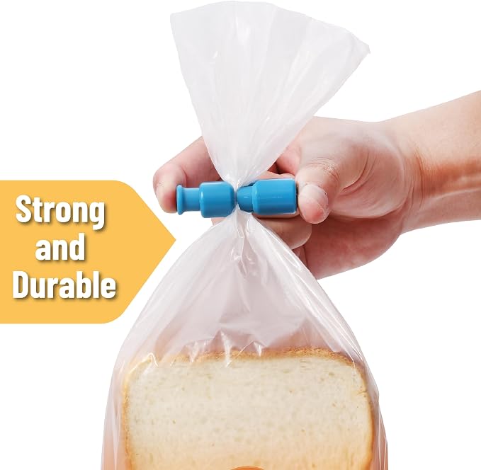 Mr. Pen- Squeeze and Lock Bread Bag Clips, 2.4 Inch, 8 Pack | Multicolor Squeeze Lock Clips, Reusable Bag Closures for Bread, Snacks, Coffee, Food Storage, Fits Thick and Thin Bags