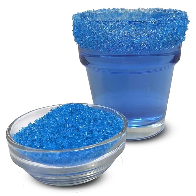 Snowy River Sky Blue, Cocktail & Margarita Sugar Rimmer - Vibrant Naturally Colored Sugar for Cocktail Rimming, Baking & Decorating, Medium Crystal - 16oz