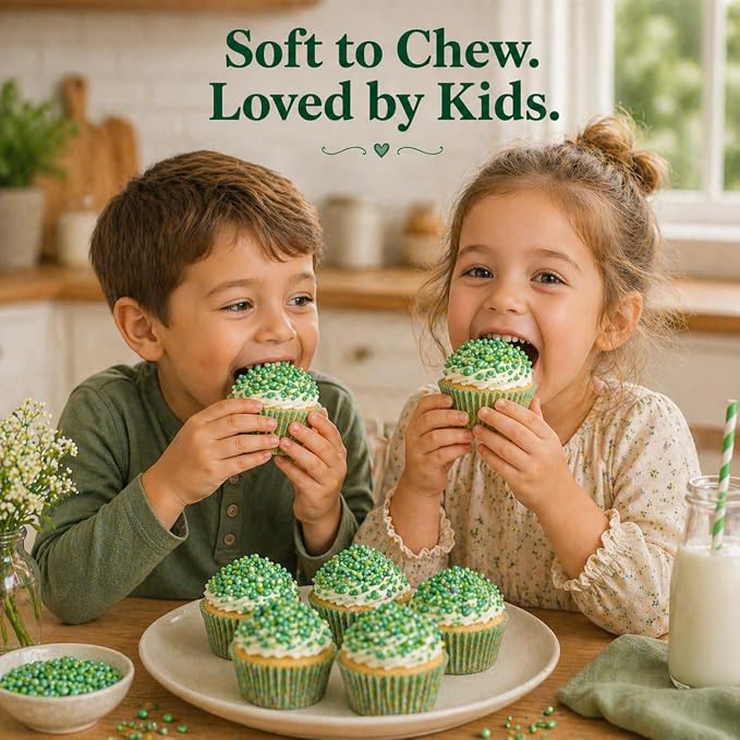 Confect Christmas Sprinkles for Cakes & Cupcakes – Party in Park Pea Green Sprinkles – Edible Celebration Mix with Dragees, Jimmies & Sparkling Sugar – Holiday Baking Decoration – Vegan, Gluten-Free, Nut-Free, Soy-Free, Dairy-Free , Handcrafted Sprinkl...