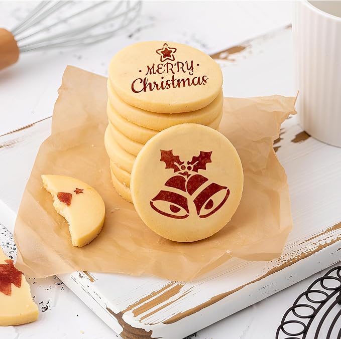 JULBEAR 36 Pcs Holiday Cookie Cake Stencils Baking Templates | Cookie cake stencils for Christmas, Halloween, Thanksgiving, for baking, painting, dessert, coffee & DIY party decoration