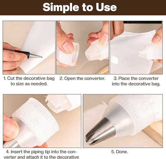 JJUNW 9cs Reusable Piping Bags and Tips Set, Pastry Bags for Cake Decorating, Frosting Icing Tips Drop Flower Piping Tip for Cake Decorating, Baking Supplies