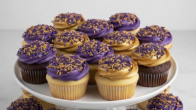 NCS Pearlized Purple & Gold Jimmies Edible Sprinkles – Cupcake, Cake & Cookie Decorations, 7 oz