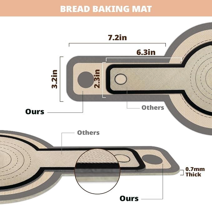Silicone Bread Sling Oval and Round, 2 PCS Nonstick＆Reusable Bread Baking Mats, Easy-To-Clean Dutch Oven Liners, Sourdough Bread Baking Supplies (2Pack Round, Gray)