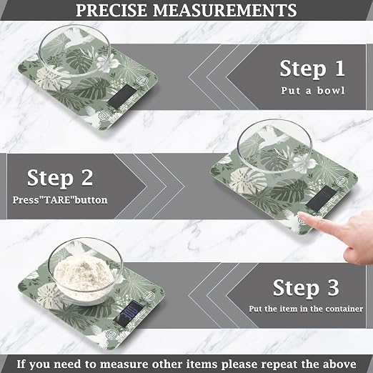 Food Scale Kitchen Scale Food Weight Scales Digital Weight Grams and Ounces Small Electronic Food Scale for Baking Cooking Tropical Palm Leaves Birds Flowers