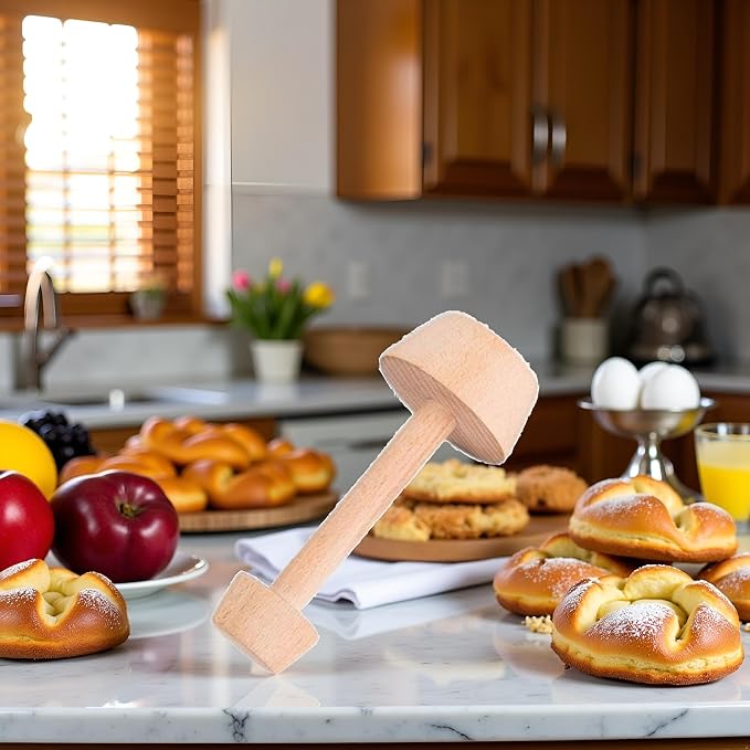 Tart Tamper Pastry Tamper Double Side Wooden Egg Tart Tamper Mold DIY Cake Pastry Pusher for Kitchen Party Baking Tools, Pie, Tart and Quiche Pans（It is 14.8 cm long）