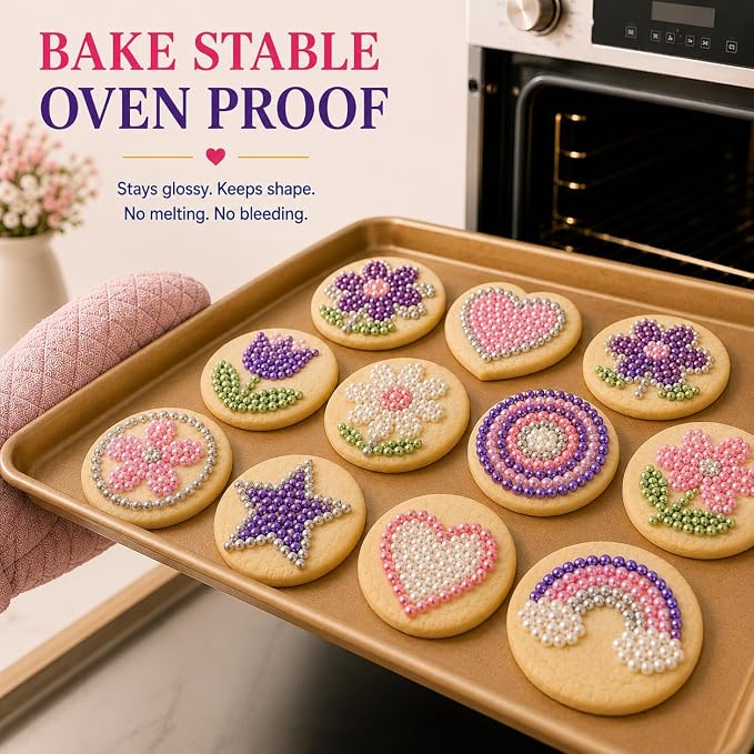 Confect Pearl Sprinkles | Sprinkles for Cakes & Cupcakes Decoration | Assorted pack of 5 Royal Unicorn | Mix Sliver, Baby Pink, Purple, White & Golden Dragees | Vegan, Gluten-Free, Nut-Free, Soy-Free, Dairy-Free, Palm Oil-Free, No Artificial Dyes - 5 Oz