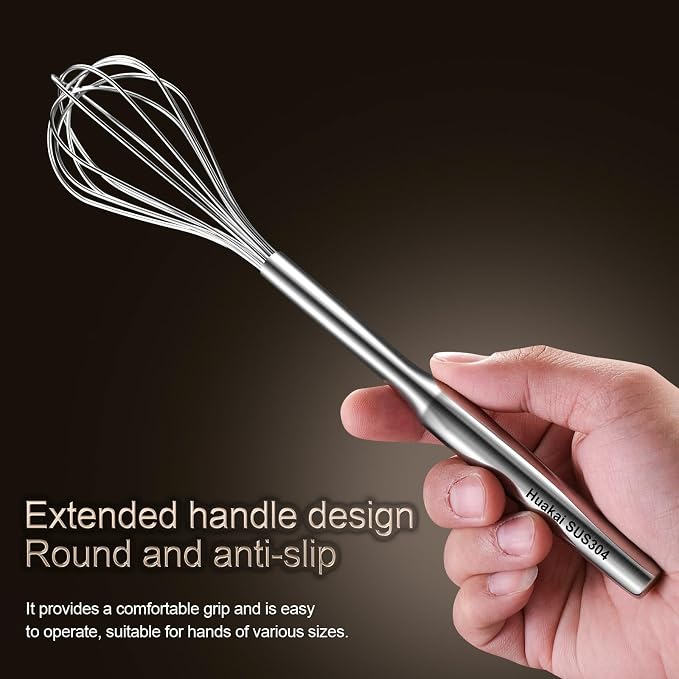Stainless Steel Small Whisk, 10-Inch | For Cooking, Cheese, Coffee, Flour, Eggs。which works great for cups and small containers