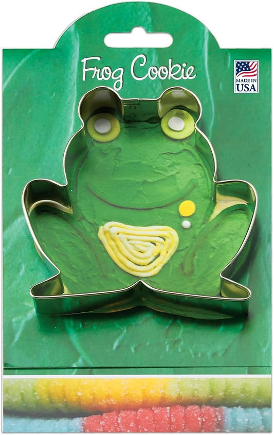 Ann Clark Cookie Cutters Frog Cookie Cutter 3.5" with Recipe Card, Made in USA
