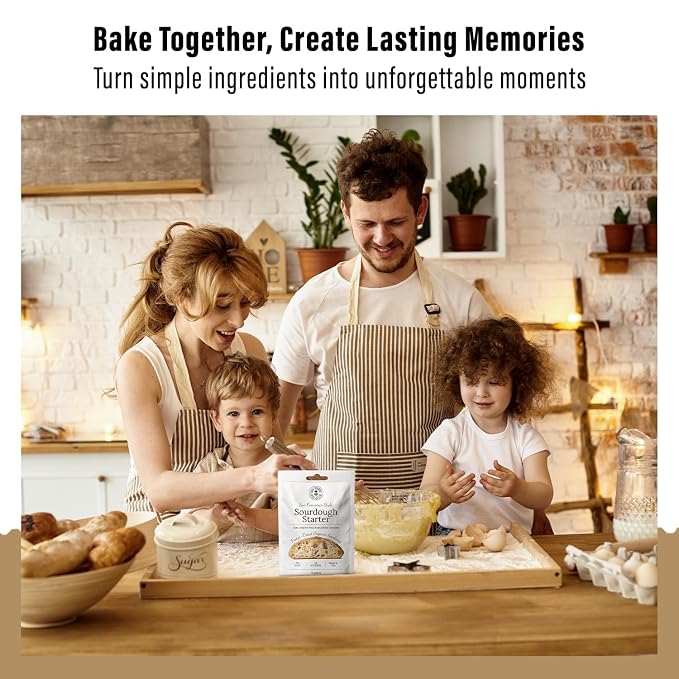 MY RUSTIC ROOTS All Natural & Organic San Francisco Sourdough Starter Culture - Beginner Friendly Sourdough Bread Starter - Perfect for Baking Delicious Homemade Artisan Bread, Pizza & More - 12g