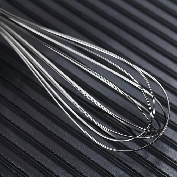 Berglander Whisk Set Pack of 3, Stainless Steel Whisks for Cooking 8",10",12", Wire Ballon Wisk (Silver)
