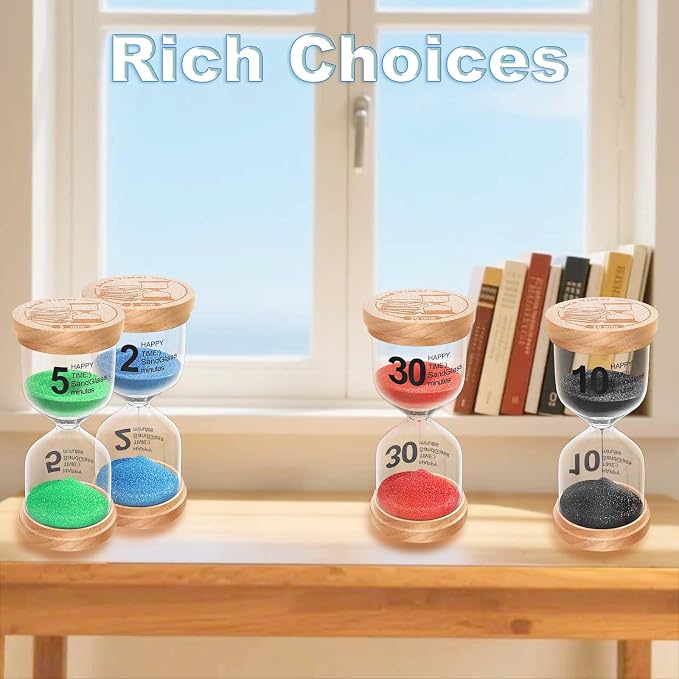5 Minute Sand Timer, Wooden Hourglass Sand Clock, Small Wood Black 5 Min Hour Glass, Five Minutes Sandglass for Brushing Teeth, Reloj De Arena Classroom, Game, Kitchen, Home, Office