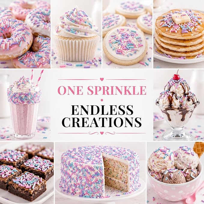 Confect Custom Rainbow Sprinkles | Candyland Jimmies Mix | Vibrant Multicolor Edible Toppings for Cakes & Desserts | Vegan, Gluten-Free, Palm Oil-Free – 4.2 Oz