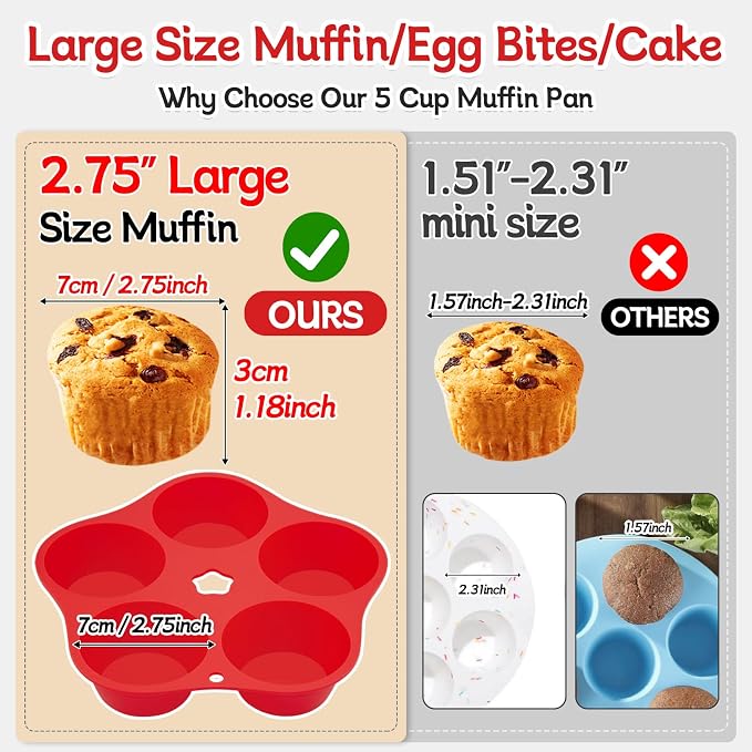 3 Pieces Silicone Air Fryer Muffin Pan Round Egg Bite Mold for Oven Baking,Mini Muffin Tins Cups Cake Tray for Air Fryer Liners Basket Instant Pot Accessories Baking Muffin Pancake