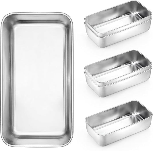 Onader 6 Pack Loaf Pans for Baking Bread, 9 x 5 Inch Stainless Steel Deep Meatloaf Toast Baking Pan Set