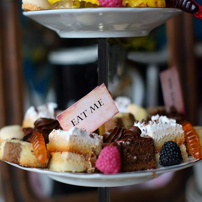 3 Tier Cake Stand Fitttings Kits Fruit Cake Plate Handle Fitting Cupcake Hardware Rod Stand Holder Black Crown 5 Sets（Plate not Included）