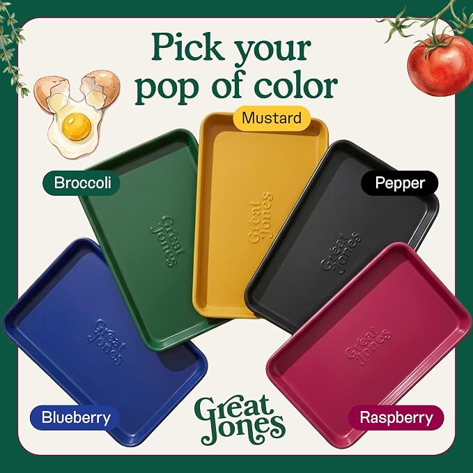 Great Jones Holy Sheet Pan (Pepper) | Nonstick, Half-Sheet Pan | Aluminized Steel, 18.5" x 13.5" | For Baking, Roasting, & Broiling | Premium Bakeware with Even Heat Distribution | Dishwasher-Safe
