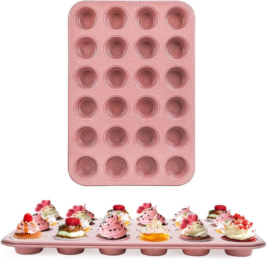 2-Pack Healthy Baking Cupcake Pan| Non Stick 12-Cup Muffin Pan | Durable & Easy Clean Muffin Tin | Perfect for Cupcakes, Muffins (Beige)
