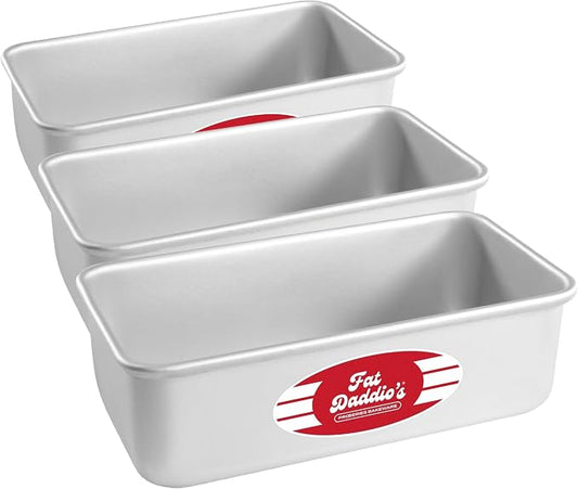 Fat Daddio's BP-5640 Anodized Aluminum Bread Loaf Pan, 5.5 x 3.125 x 2.375 Inch (Pack of 3)