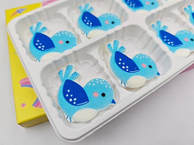 Edible 8 pieces Big Bird cake decorations, perfect Birds cupcake toppers Icing Cookies decro for Spring Valentine's Day Birthday Halloween Thanksgiving Christmas party Team Dinner