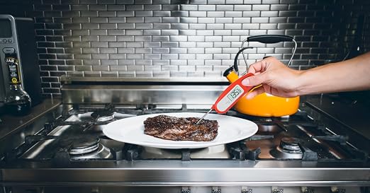 Lavatools Javelin® Digital Instant Read Meat Thermometer, Crimson | Ultra-Fast 3-Second, 2.75" Probe, Compact Foldable Design, IP65 Water Resistant, NSF Certified