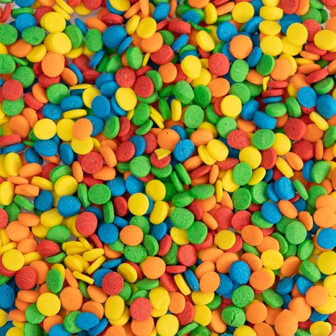 Cake Mate Bright Confetti Sprinkles – Colorful Red, Yellow, Green, Blue & Orange Sprinkles for Cakes, Cupcakes, Cookies, and More – 26oz Party Size with Easy-Pour Lid
