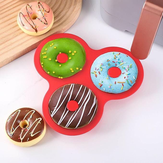 Silicone Donut Mold Tray, Reusable Heat-Resistant Baking Pan With Flexible Non-Stick Feature, Safe and Durable Main, Kitchen Accessory With Usage for Donut Cake Cookie Snack Cooking Breakfast Party
