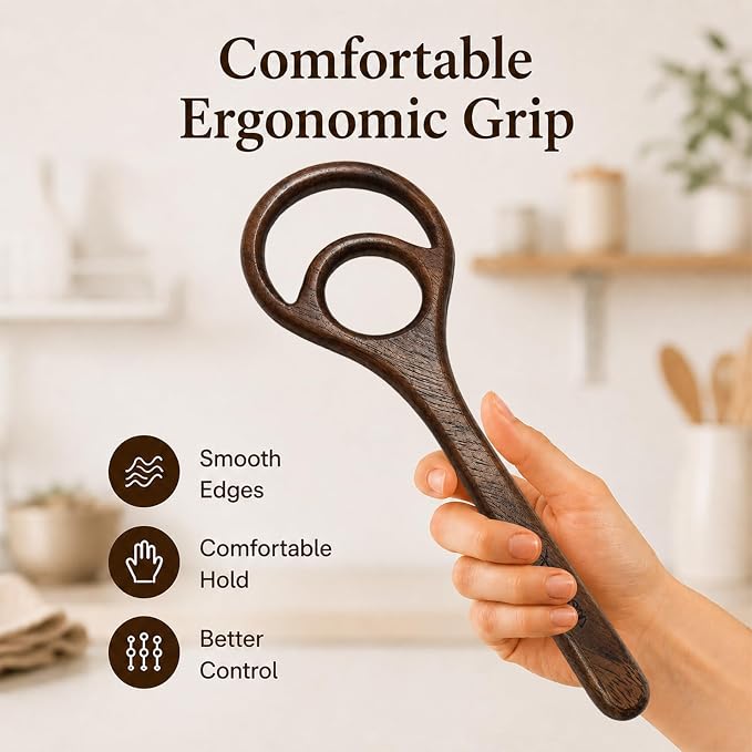 Wooden Danish Dough Whisk Set, 2 Pack Walnut Wood Dough Whisk for Sourdough Bread Baking, Bread Mixer for Pizza Dough, Batter, Pastry & Homemade Bread