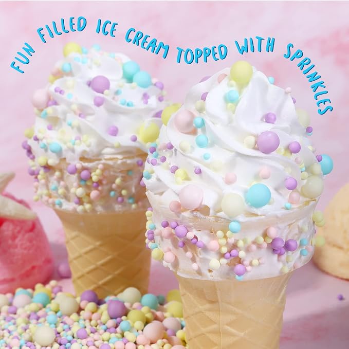 Sprinkles for Cake Decorating 4.2 Ounce Sugar Pearls Mixing Sizes, Edible Sprinkles for Cookie Decorations, Cupcake Topper, Ice Cream, Candy, Chocolate, Parties