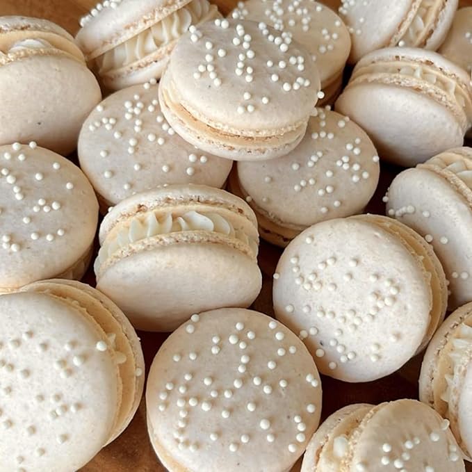 Bayep Edible Pearls for Cake Decorating 4mm White Sprinkles for Cookies, Baking, Ice Cream, Cupcake Topper Pearl Sprinkles Perfect for Wedding Party Valentines Christmas Holiday Supplies 3.52 Ounce