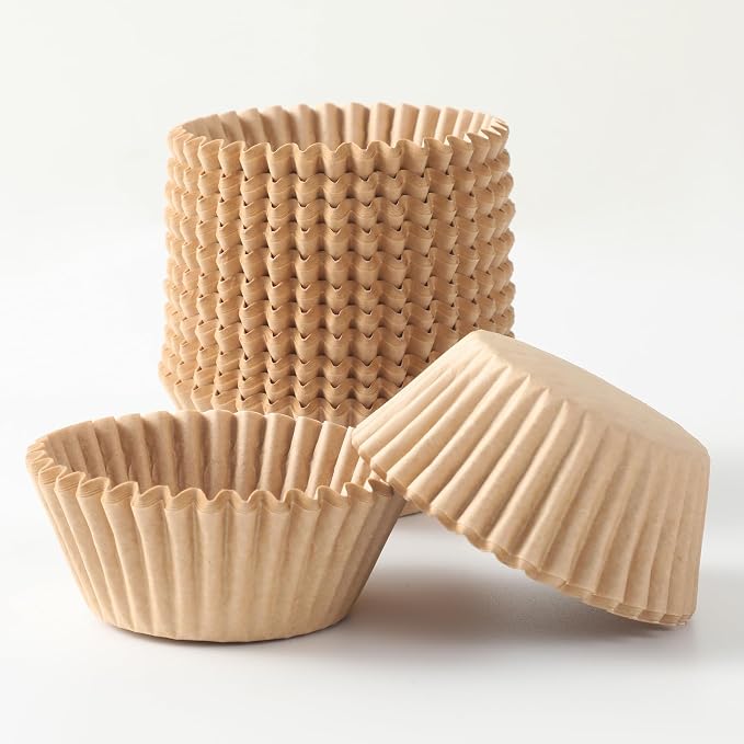 1000 Count Brown Paper cupcake Liners, Standard cupcake Liners for Baking, Natural, Food-grade Cupcake Wrapper, Greaseproof Parchment muffin Liners for Father‘s Day. (Brown, 1.4 Inch)