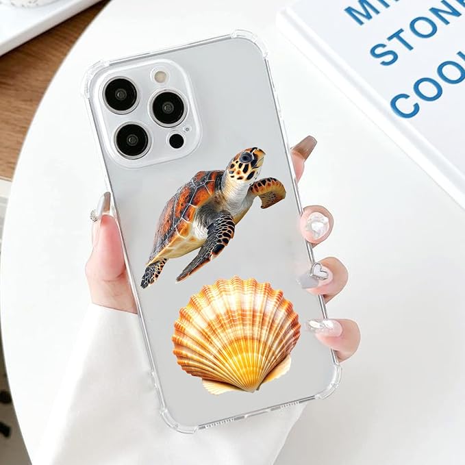 50 Pcs PET Transparent Underwater World Stickers, Waterproof Vinyl Marine Life Decals for Laptop Skateboard Luggage, Colorful Ocean Creature Stickers Gift for Kids Teens Adults(The Underwater World)