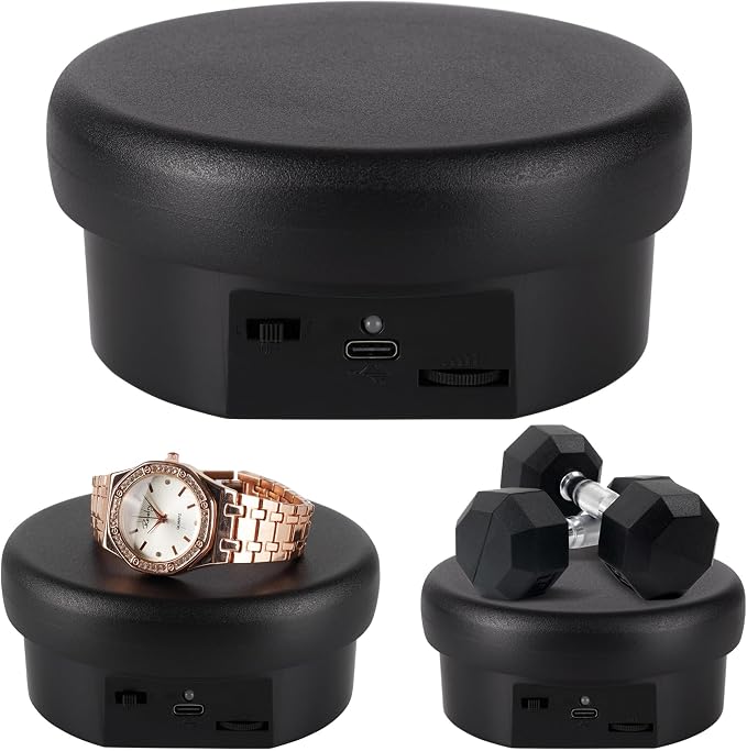 Rotating Display Stand Turntable Stand 4.72'' Spinning Stand for Product Shows Black