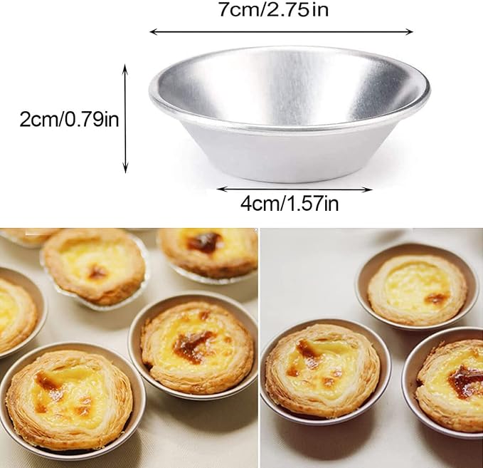 25 Pack-Egg Tart Mold,Mini Pie Muffin Cupcake Pans Egg Tart Bakeware Non-Stick Baking Cups